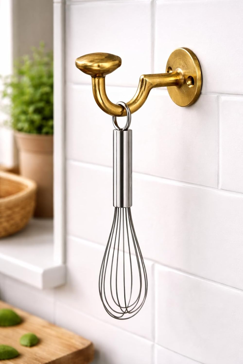 Solid Brass Wall Hooks — Set of 3 (3 - Dimension Diagram