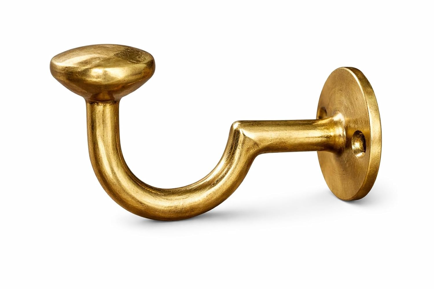 Solid Brass Wall Hooks — Set of 7 (3 - Front View
