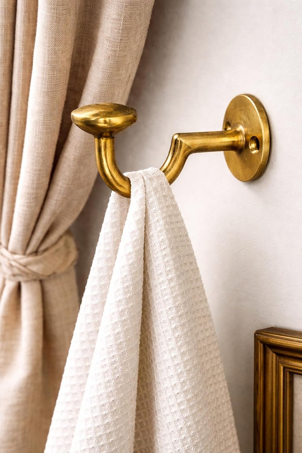 Solid Brass Wall Hooks — Set of 7 (3 - Craft Finish