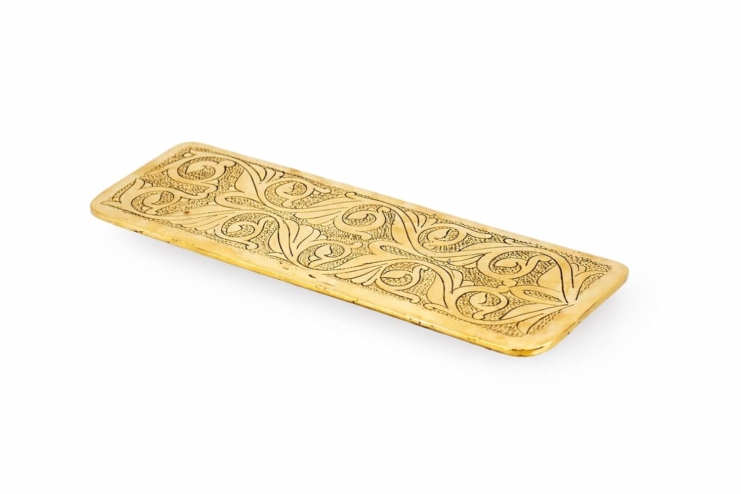 Compact Solid Brass Floating Vanity Soap Shelf - Front View