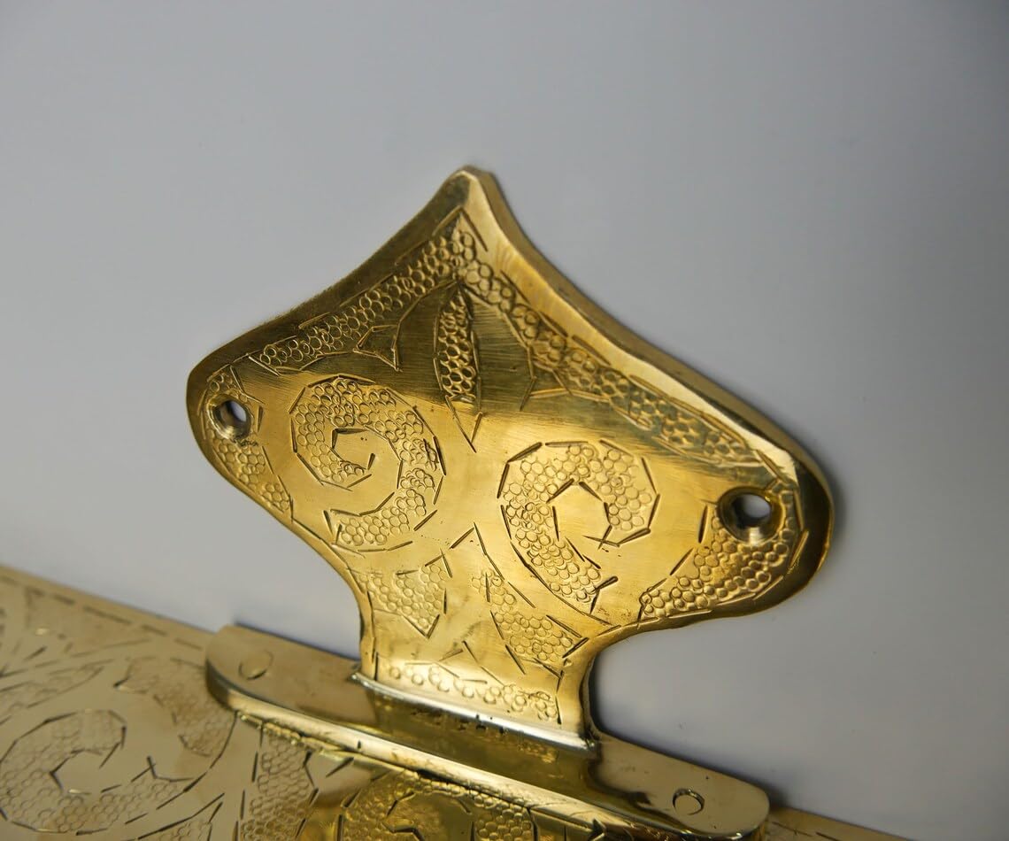 Handcrafted Engraved Brass Floating Bathroom Shelf - Craft Finish