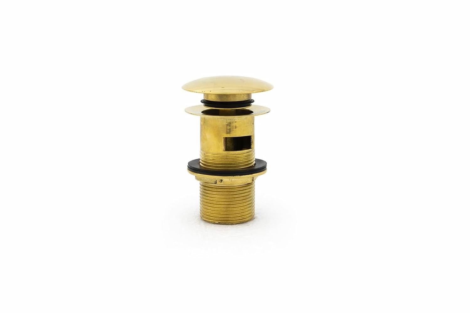 Solid Brass Bathroom Vessel Sink Pop-Up Drain (w/ Overflow) - Front View