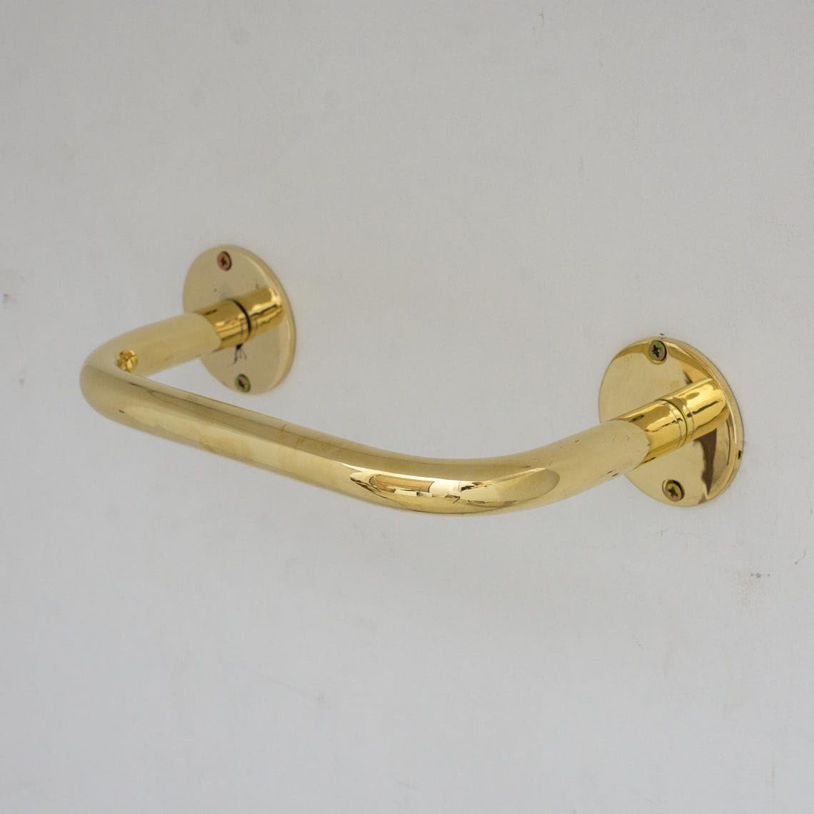 Solid Unlacquered Brass Wall-Mounted Towel Bar (24 - Craft Finish