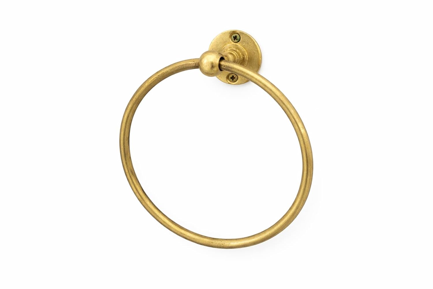 Solid Brass Architectural Hand Towel Ring (8 - Front View