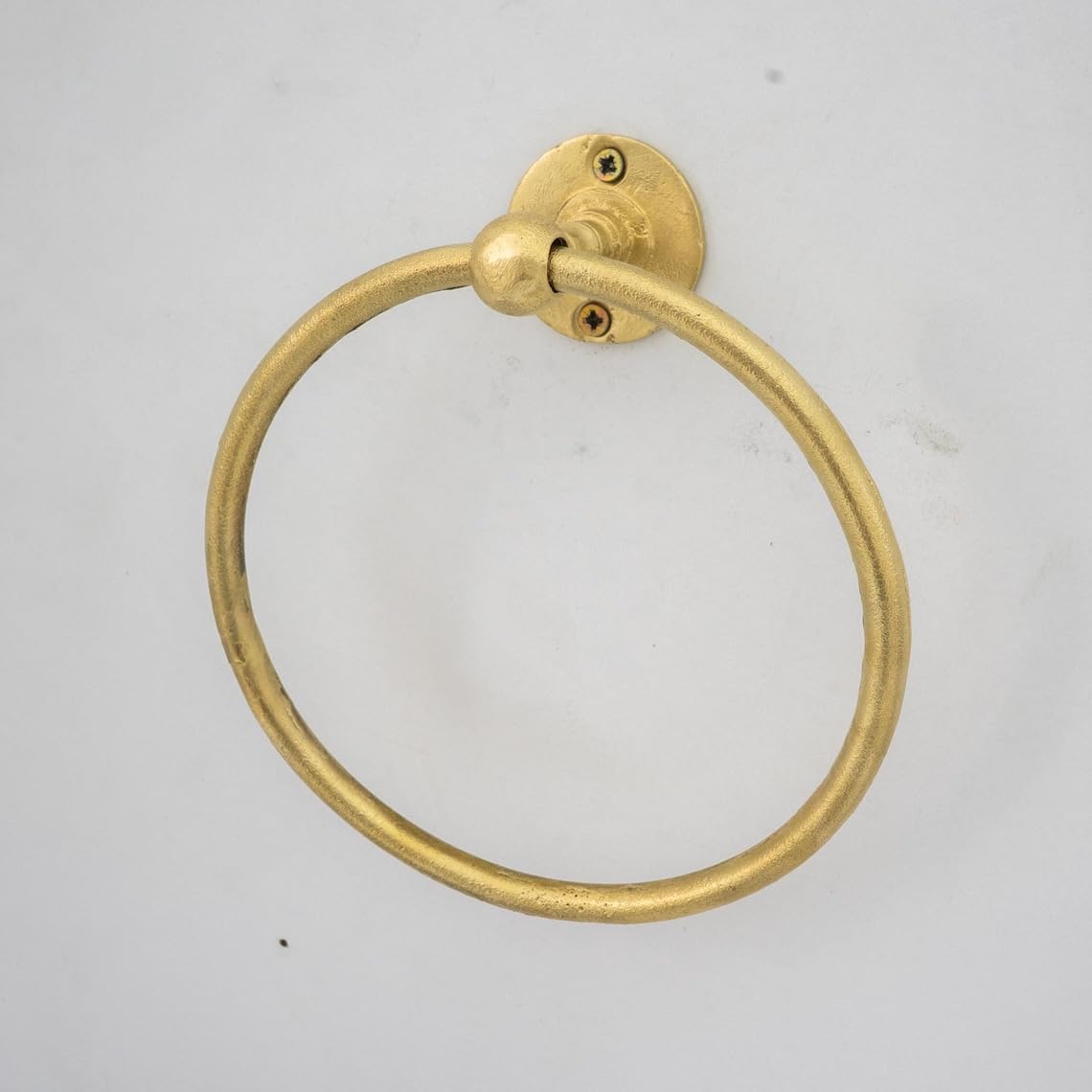 Solid Brass Architectural Hand Towel Ring (8 - Profile Angle