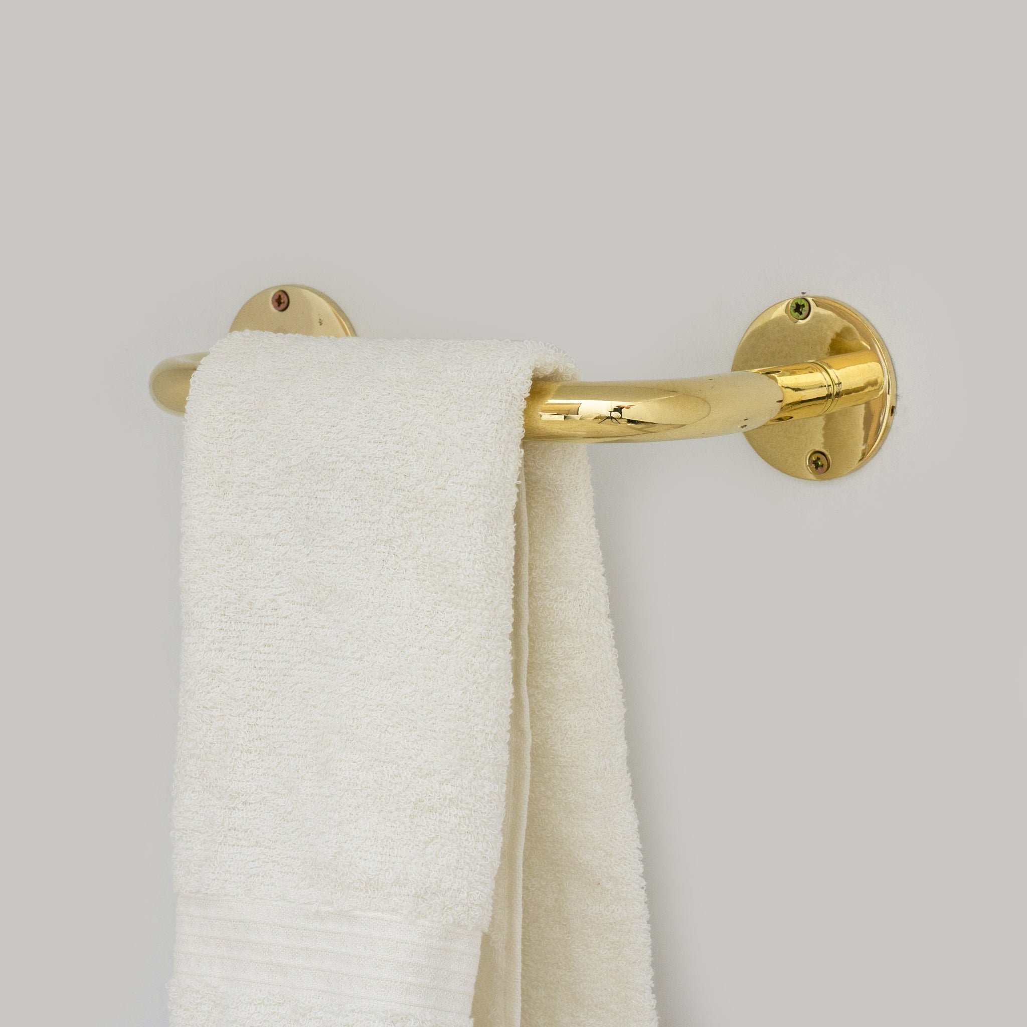 Solid Unlacquered Brass Curtain Rod System — Wall Mount Studio View