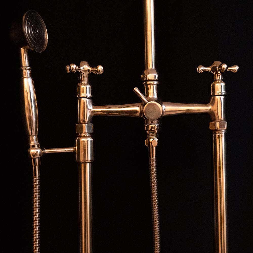 Solid Brass Tub Filler Cross Handles and Telephone Handset