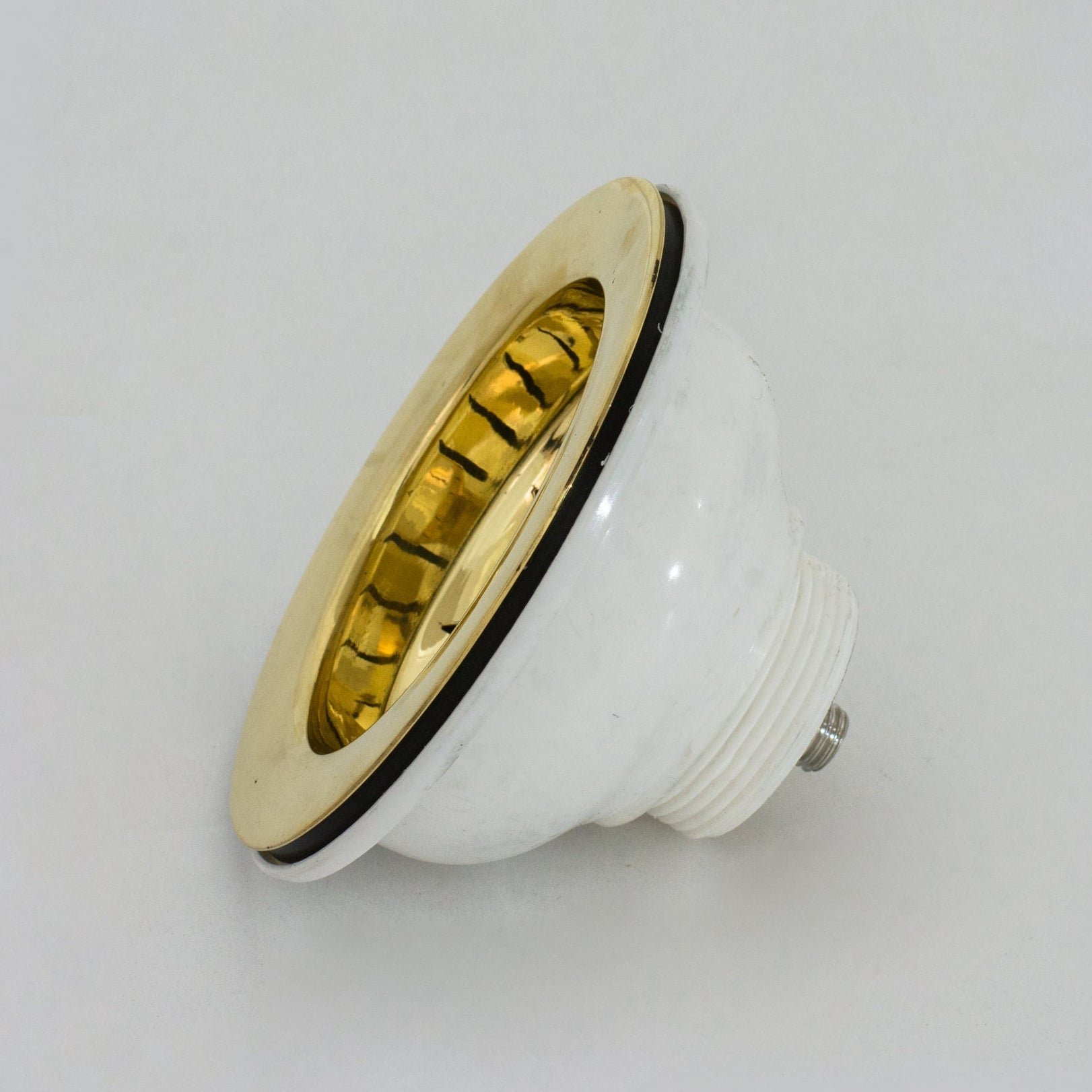 Unlacquered Solid Brass 3.5" Slotted Strainer Basket with Lift Stopper